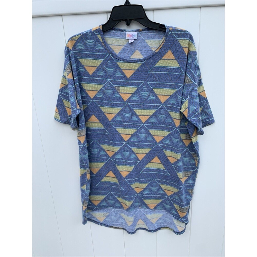 Lularoe Irma Womens Medium Tunic Geometric Pattern Multicolor Stretch